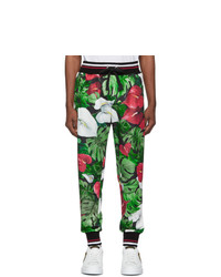 Dolce and Gabbana Black And Green Anthurium Lounge Pants