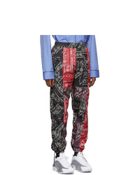 Palm Angels Black And Red Bandana Patchwork Aftersport Track Pants