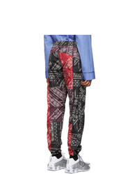 Palm Angels Black And Red Bandana Patchwork Aftersport Track Pants