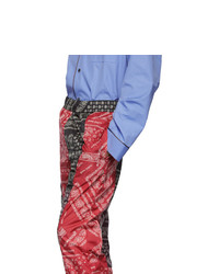 Palm Angels Black And Red Bandana Patchwork Aftersport Track Pants