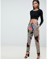ASOS DESIGN Joggers In Mixed Chain Print With Contrast Bind
