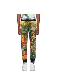 Dolce and Gabbana Multicolor Tropical King Print Lounge Pants