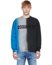 DSQUARED2 Black Blue Cotton Sweatshirt