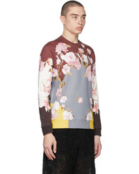 Valentino Multicolor Flying Flowers Long Sleeve T Shirt