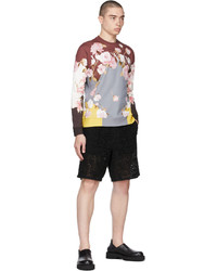 Valentino Multicolor Flying Flowers Long Sleeve T Shirt