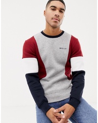 Nicce London Nicce Sweatshirt In Grey With Contrasting Panels