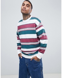 ASOS DESIGN Oversized Sweatshirt In Retro Stripes