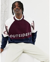ASOS DESIGN Oversized Sweatshirt With Colour Blocking And Text Print