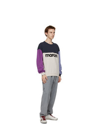 Isabel Marant Purple And Off White Aftone Sweatshirt