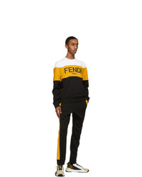 Fendi White And Yellow Logo Sweatshirt