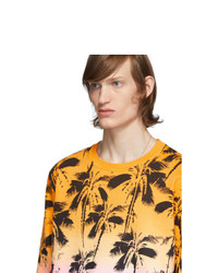 Saint Laurent Yellow Dip Dye Palm Sweatshirt