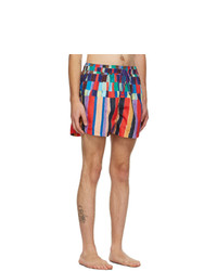 Paul Smith Multicolor Stripe Print Swim Shorts