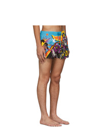 Dolce and Gabbana Multicolor Superhero King Swim Shorts