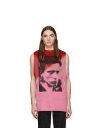 Raf Simons Pink And Red Multilayered T Shirt