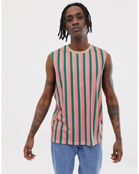 ASOS DESIGN Sleeveless T Shirt With Vertical Stripe
