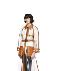Fendi Transparent And Brown Long Trench Coat