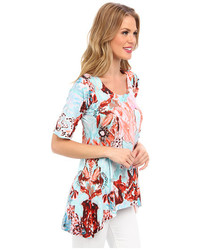 Nally Millie Printed Elbow Sleeve High Low Tunic