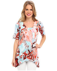 Nally Millie Printed Elbow Sleeve High Low Tunic
