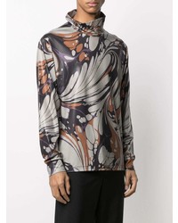 Cmmn Swdn Marble Print Roll Neck Top