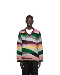 Undercover Multicolor Landscape V Neck Sweater