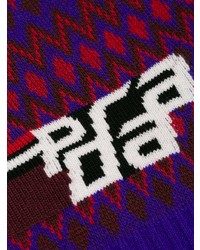 Prada V Neck Intarsia Logo Sweater