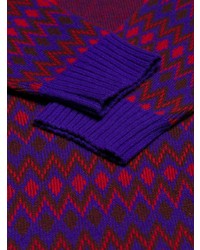 Prada V Neck Intarsia Logo Sweater