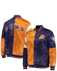 STARTE R Orangepurple Phoenix Suns 75th Anniversary Leader Color Block Satin Full Snap Jacket At Nordstrom