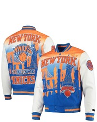 PRO STANDARD White New York Knicks Remix Varsity Full Zip Jacket At Nordstrom