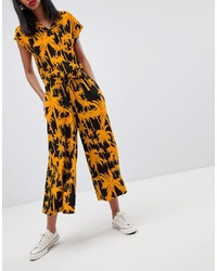 Weekday Wide Leg Trousers With Palm Print