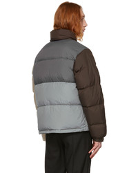 Axel Arigato Grey Brown Down Observer Puffer Jacket