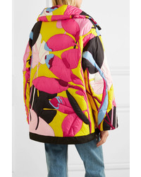 Moncler Hooded Printed Shell Down Jacket