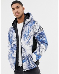 Good For Nothing Hooded Puffer Jacket In Alp Print