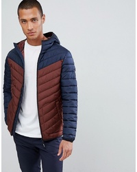 Tom Tailor Hooded Puffer Jacket In Colour Block