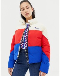 Champion Padded Jacket With Logo In Colour Block