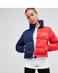 Fila Padded Jacket With Removable Sleeves In Colour Block