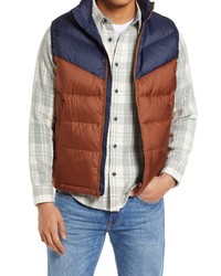 Outerknown Colorblock 700 Fill Power Down Puffer Vest In Sepia Marine At Nordstrom
