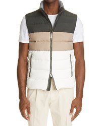 Eleventy Loro Piana Storm System Water Resistant Colorblock Quilted Vest