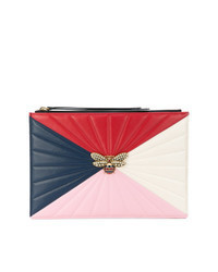 Multi colored Quilted Leather Clutch