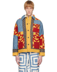 Multi colored Quilted Shirt Jacket