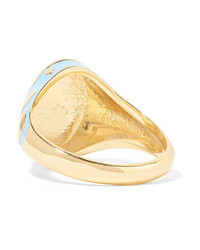 Alison Lou Amour 14 Karat Gold And Enamel Ring