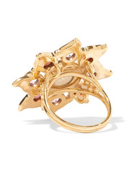 Percossi Papi Gold Plated And Enamel Multi Stone Ring