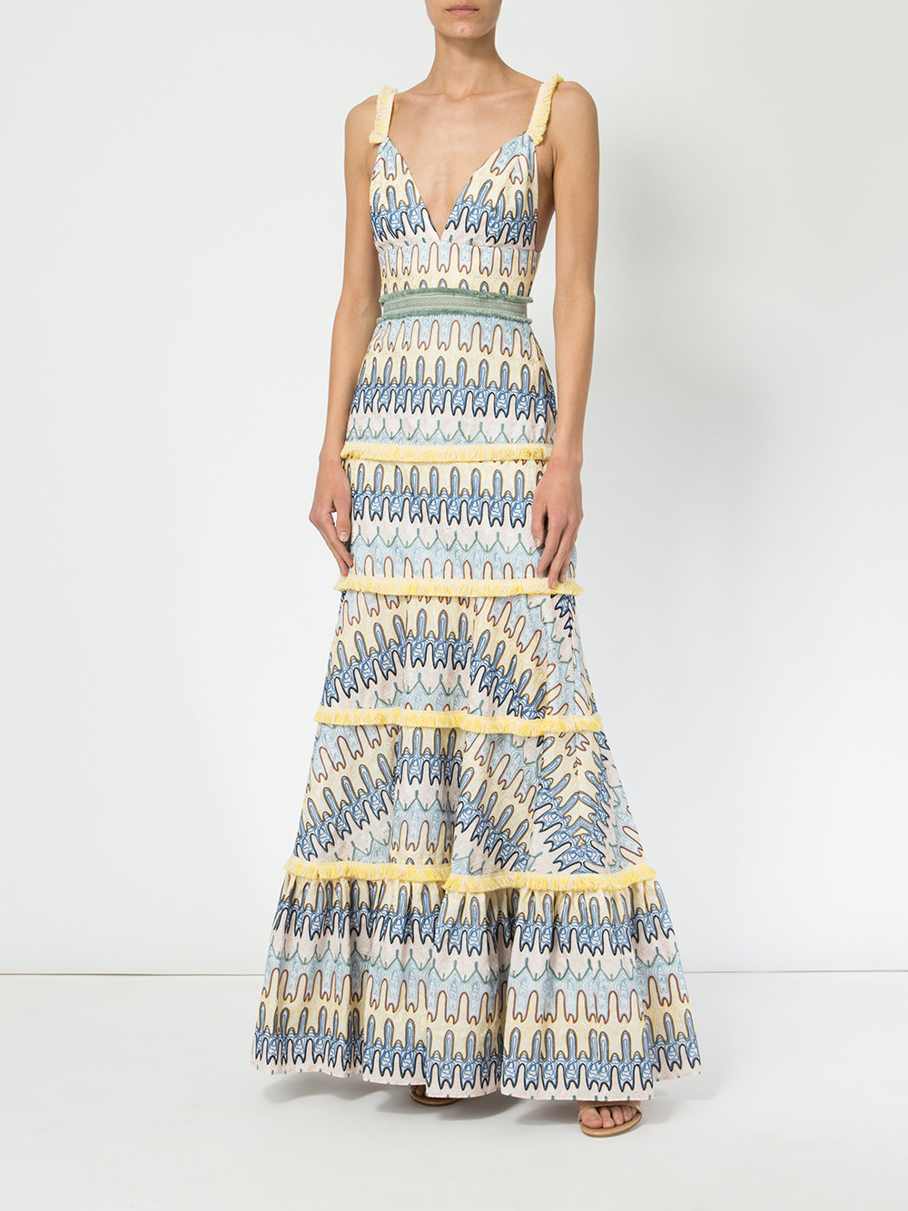 Alexis Tiered Plunge Neck Dress, $987 | farfetch.com | Lookastic