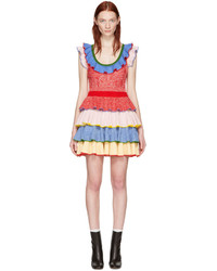 Alexander McQueen Multicolor Ruffle Dress