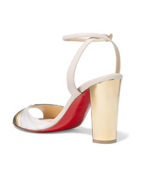 Christian Louboutin Naseebasse 85 Satin And Leather Sandals