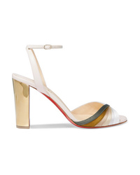 Christian Louboutin Naseebasse 85 Satin And Leather Sandals