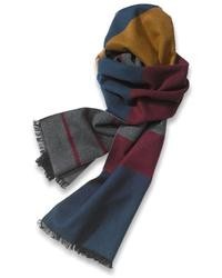 Tommy Bahama Silk Striped Color Blocked Scarf