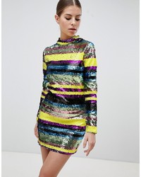 Multi colored Sequin Bodycon Dress
