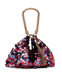 Jimmy Choo Callie Paillette Embellished Suede Shoulder Bag