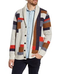 Billy Reid Patchwork Quilt Wool Cardigan Sweater