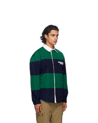 DSQUARED2 Navy And Green Striped United Rugby Shirt